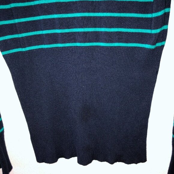 New Directions Womens Medium Blue Striped Long Sleeve Sweater Size M - Picture 6 of 9